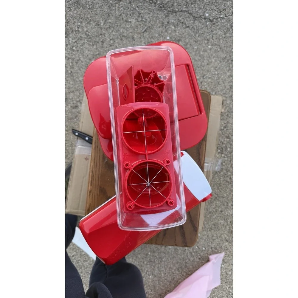 Red Kitchen Chopper‎ Slicer Dicer Container Set Food Prep Storage Lot